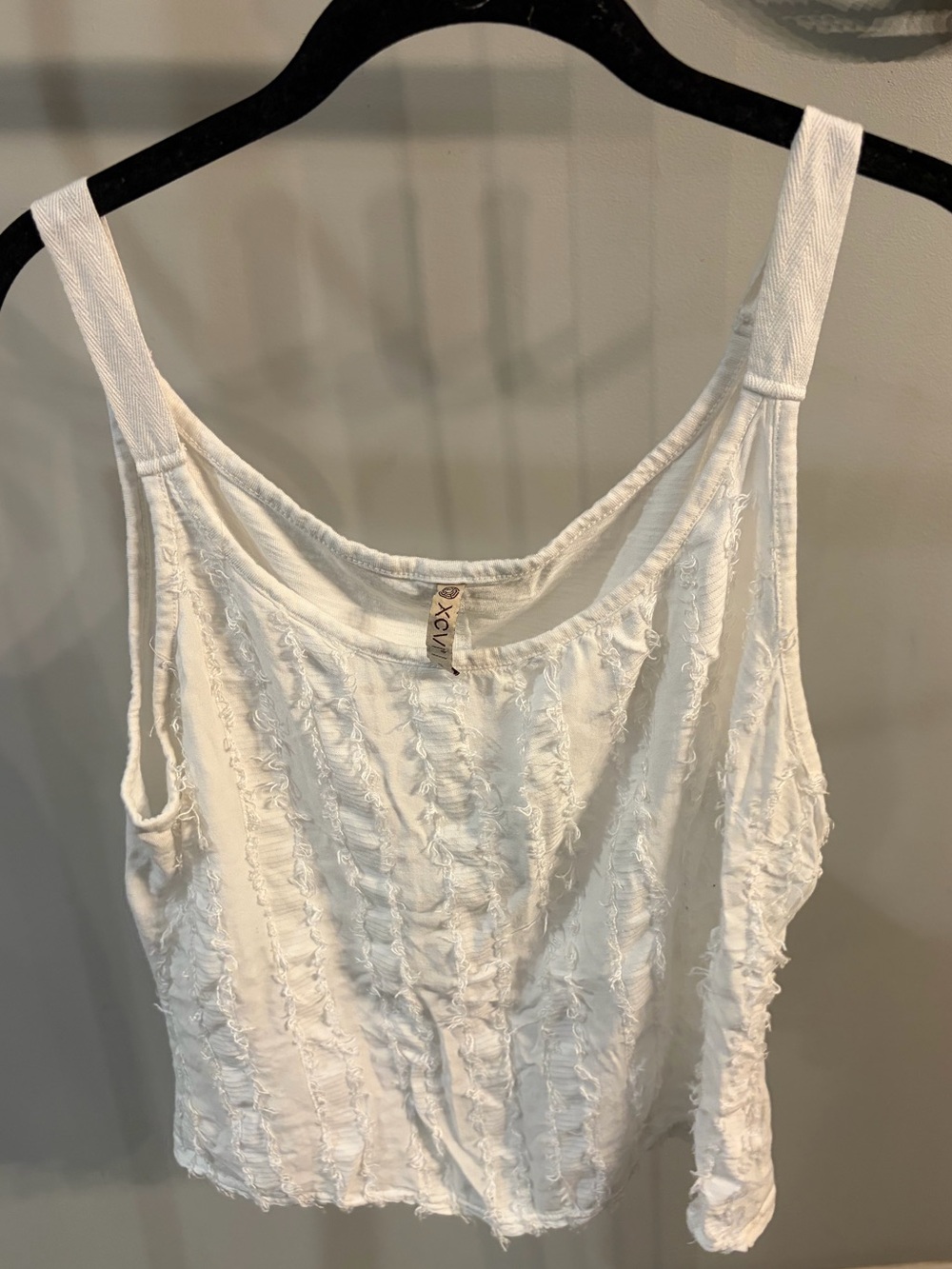 XCVI White Frayed Stripe Tank size small